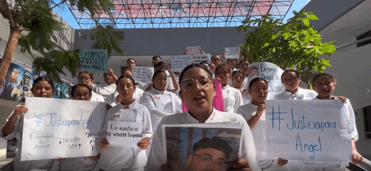 Estudiantes de la Licenciatura en Enfermería de la Universidad Autónoma del Estado de Hidalgo exigen la liberación de su compañero Angel, quien defendió a su madre de un ataque Post feature image
