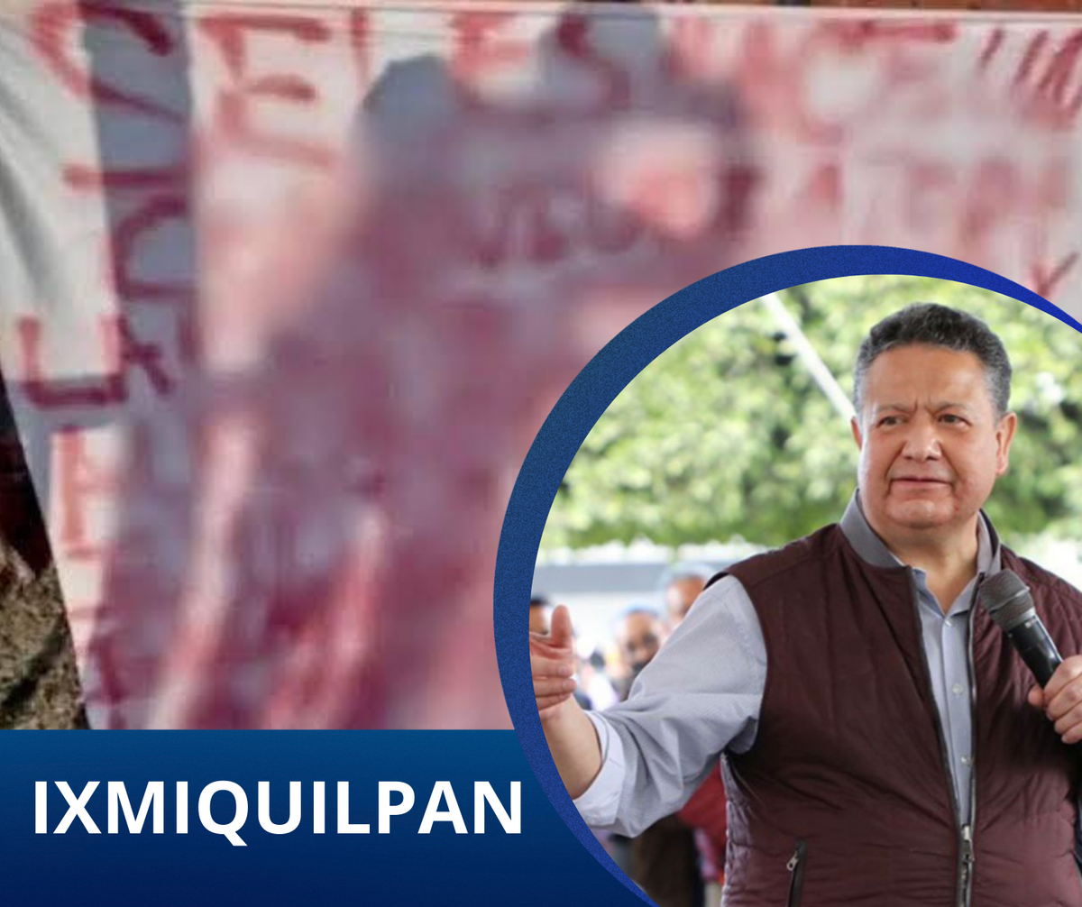 Detectan a una persona ligada a la colocación de mantas con mensajes delictivos en Ixmiquilpan, afirma gobernador. Post feature image