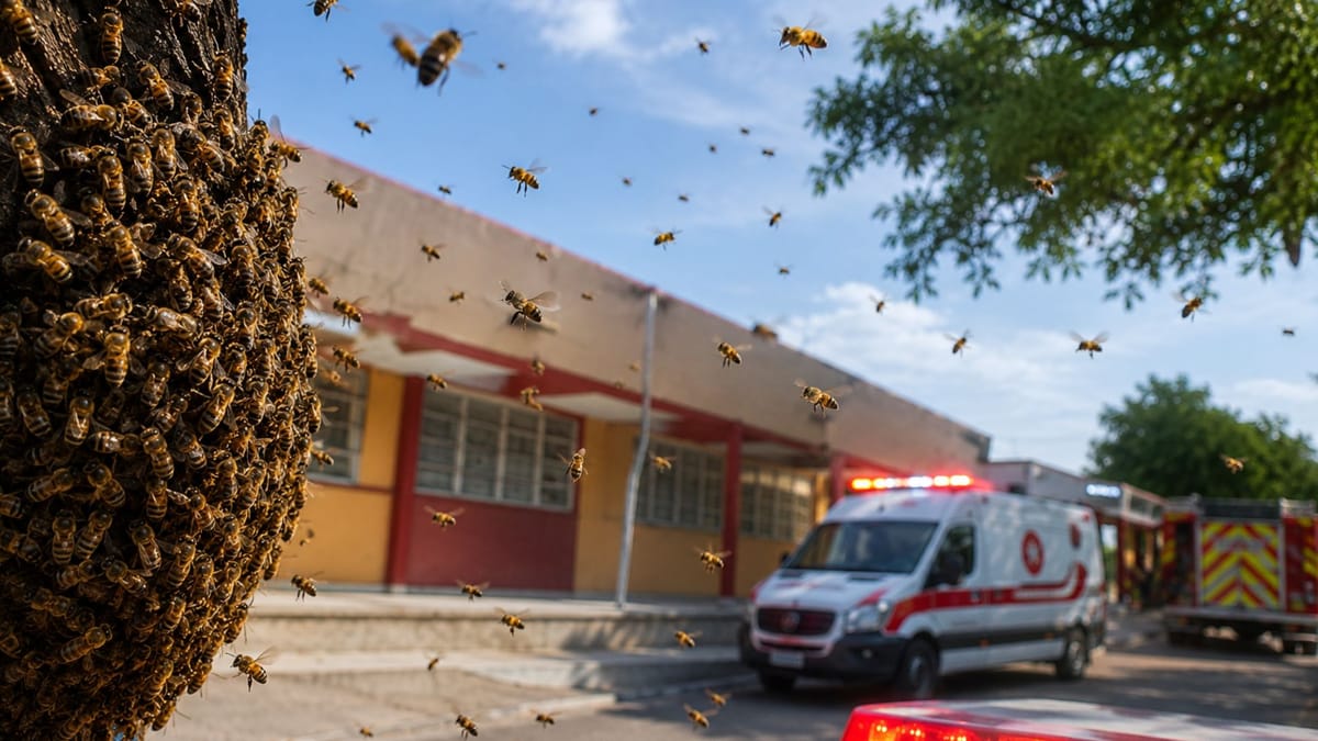 Enjambre de abejas moviliza a cuerpos de emergencia en primaria de Alfajayucan; 29 alumnos resultan afectados Post feature image
