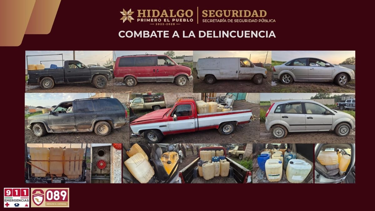 Aseguran siete vehículos y más de 6 mil litros de hidrocarburo en Tlaxcoapan Post feature image