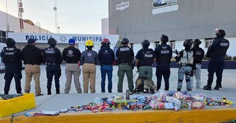 Asegura Ayuntamiento de Pachuca 110 kilos de pirotecnia ilegal durante operativos decembrinos