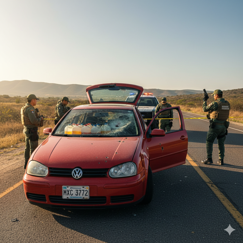 Aseguran auto con impactos de bala y combustible ilegal en Chapantongo imagen destacada