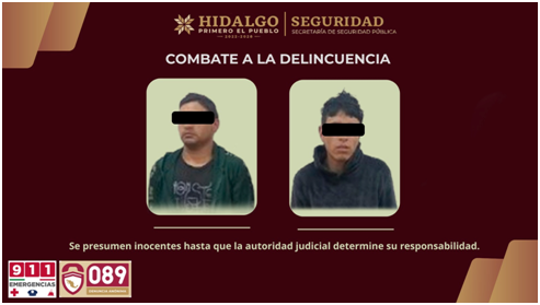 En Tula, detienen a dos presuntos responsables de robo mediante “cristalazo” en zona comercial imagen destacada