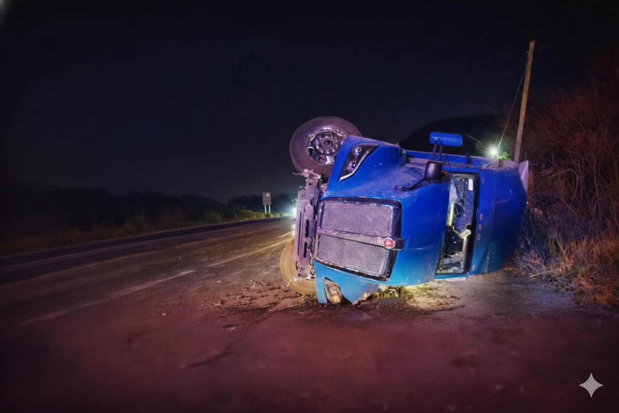 Tráiler vuelca en la Ixmiquilpan–Actopan imagen destacada