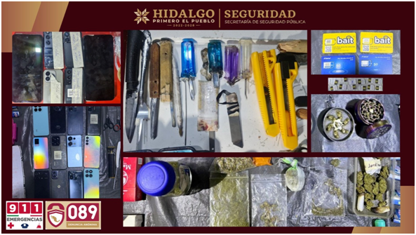 Autoridades decomisan celulares, droga y armas artesanales en penales de Hidalgo imagen destacada
