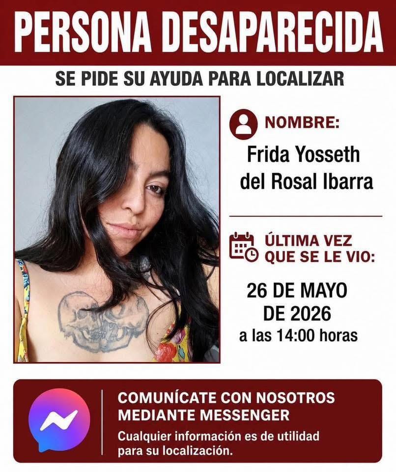 Reportan desaparición de Frida del Rosal imagen destacada