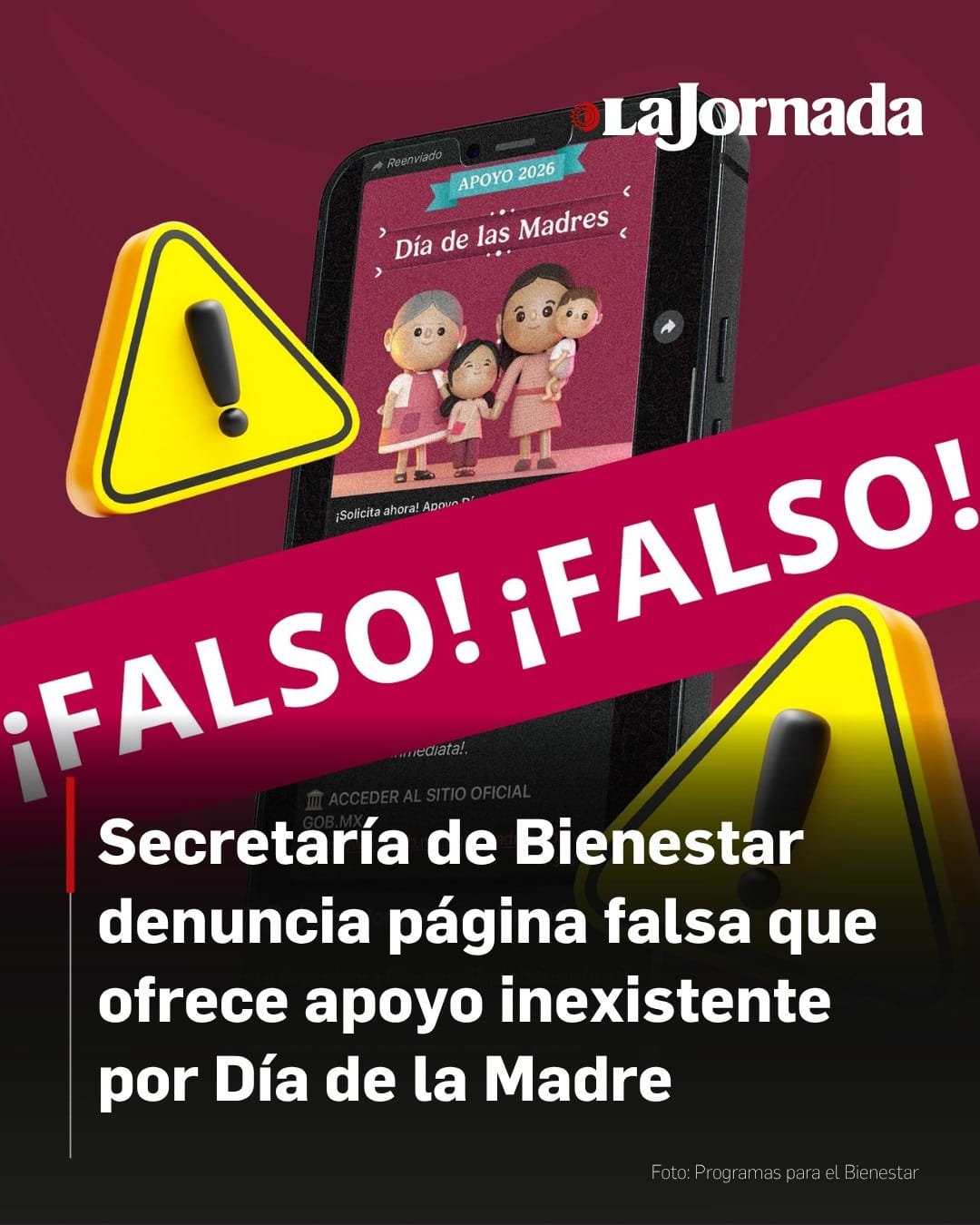 Autoridades alertan por falsos apoyos para madres a nombre de la Secretaría de Bienestar imagen destacada