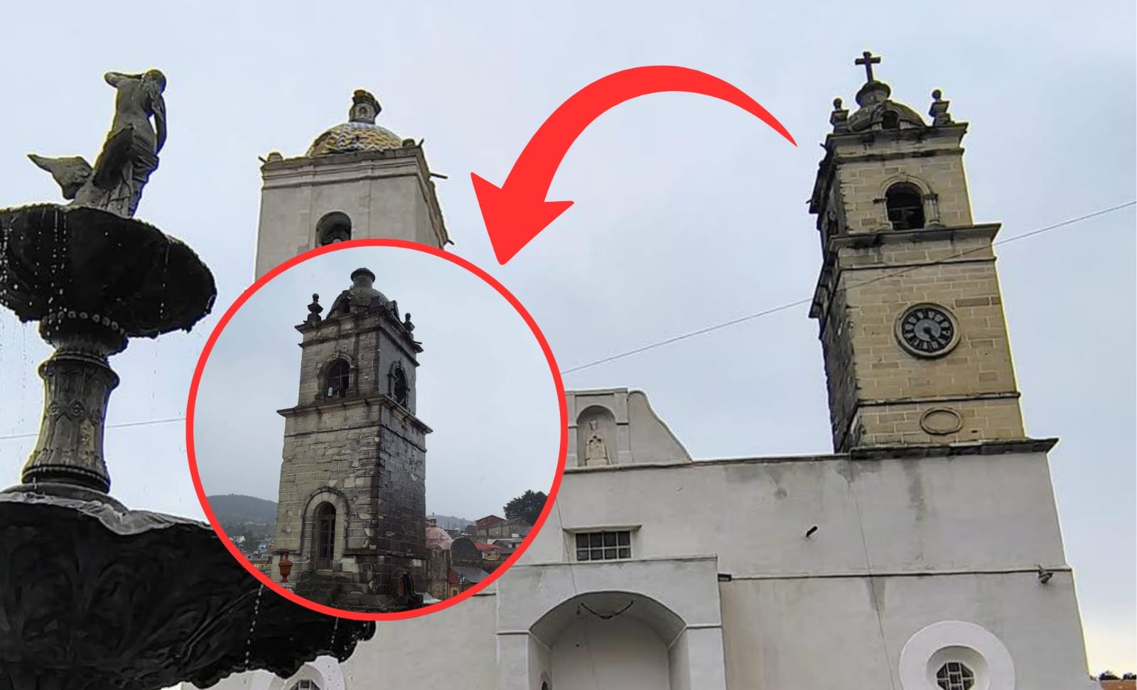 Rayo impacta iglesia de Real del Monte y derriba una cruz imagen destacada