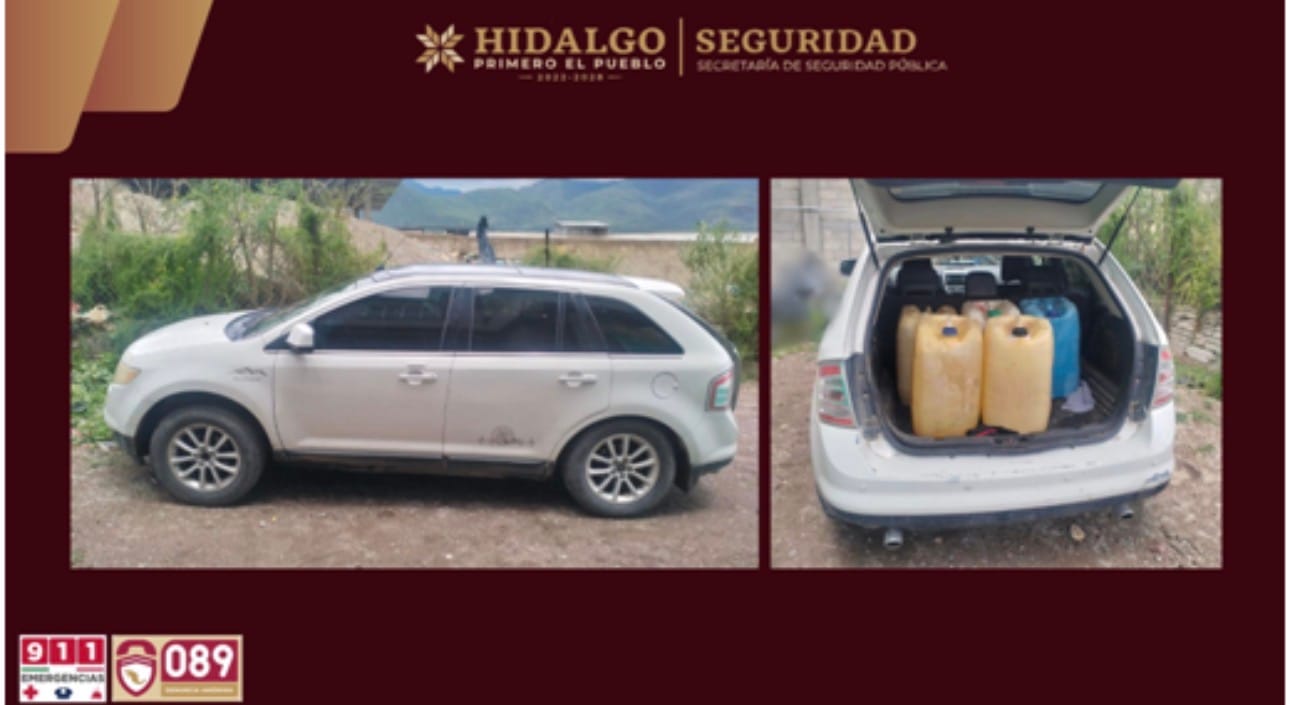 Cae conductor con 225 litros de combustible de aparente procedencia ilícita en Tezontepec de Aldama imagen destacada