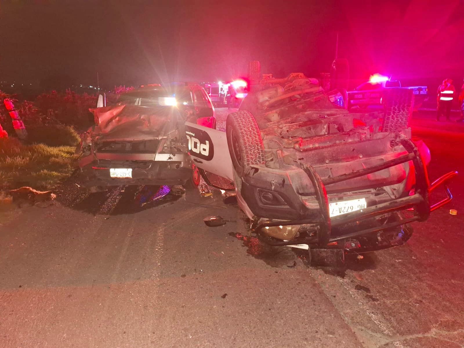 Muere policía en choque entre patrulla y camioneta en Progreso de Obregón imagen destacada