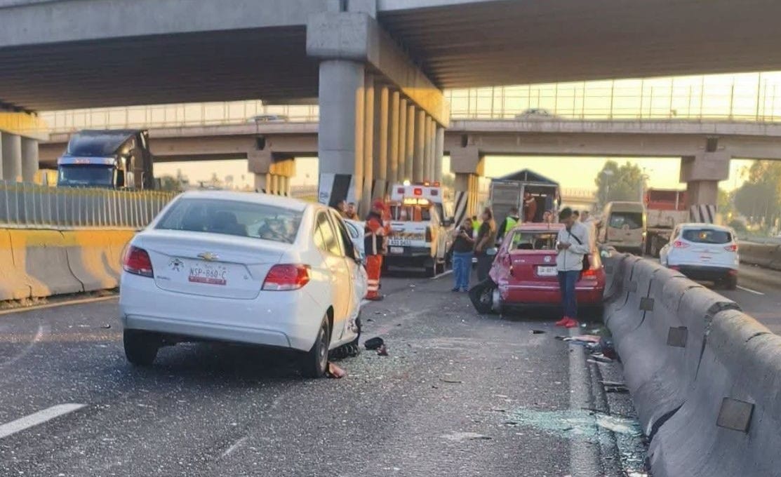 Choque en la México-Pachuca deja dos lesionados y provoca tráfico por lluvia imagen destacada