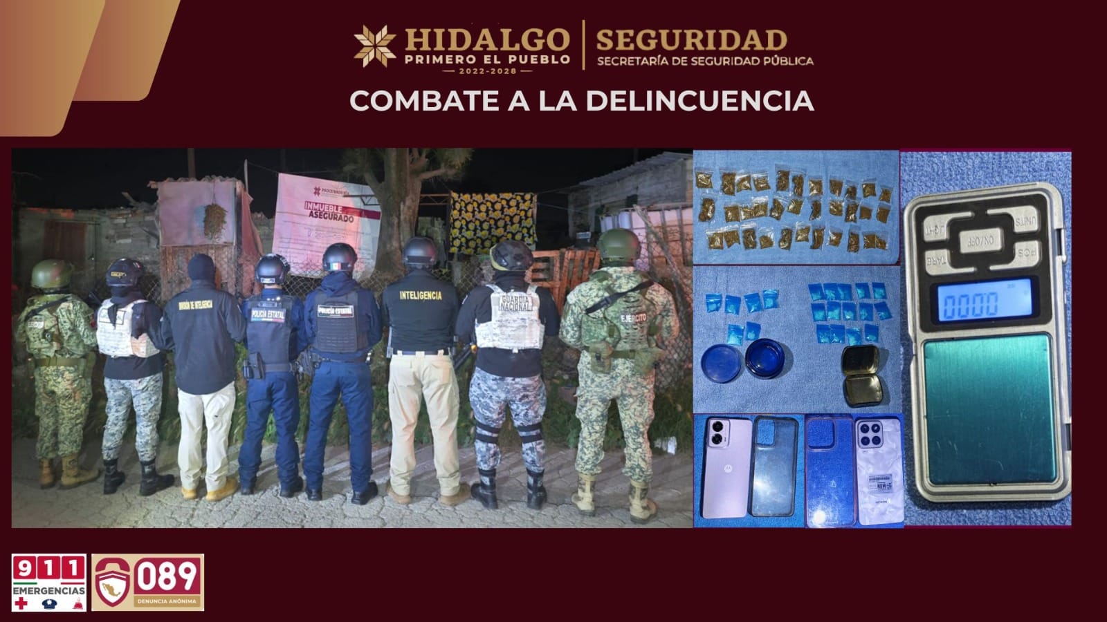 SSPH desmantela presunto punto de venta de droga en Tizayuca; hay dos detenidos imagen destacada