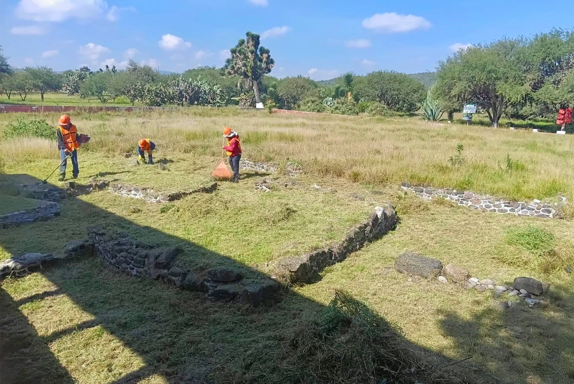 Retiran vegetación de vestigios arqueológicos en Tula para evitar daños imagen destacada